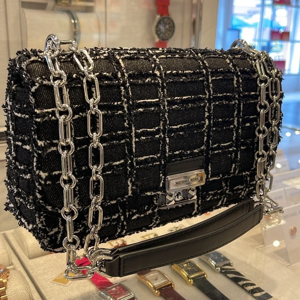 MICHAEL KORS
Tribeca Large Frayed Denim Shoulder Crossbody Bag
NWT - Picture 5 of 16